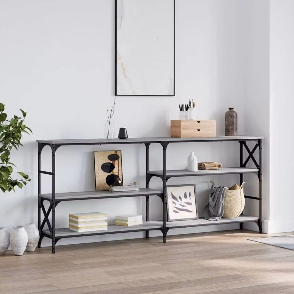 Berkfield Home Console Table in Grey Sonoma, W/D/H: 180 x 29 x 76.5 cm – 2