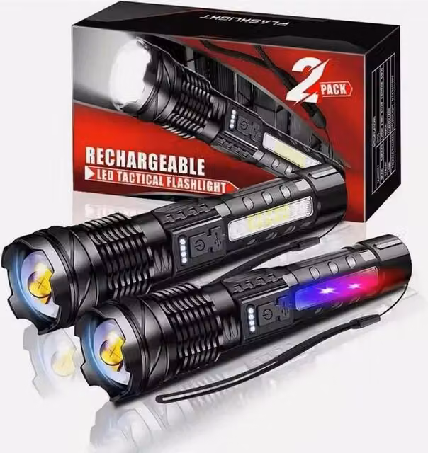 VOGREX Super Bright LED Flashlight Torch in Black