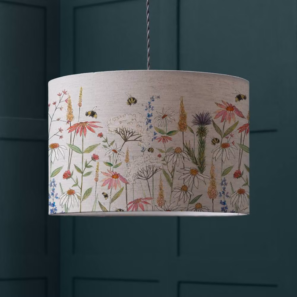 Voyage Maison Hermione Eva Floral Cylinder Lampshade in Light Beige – 2