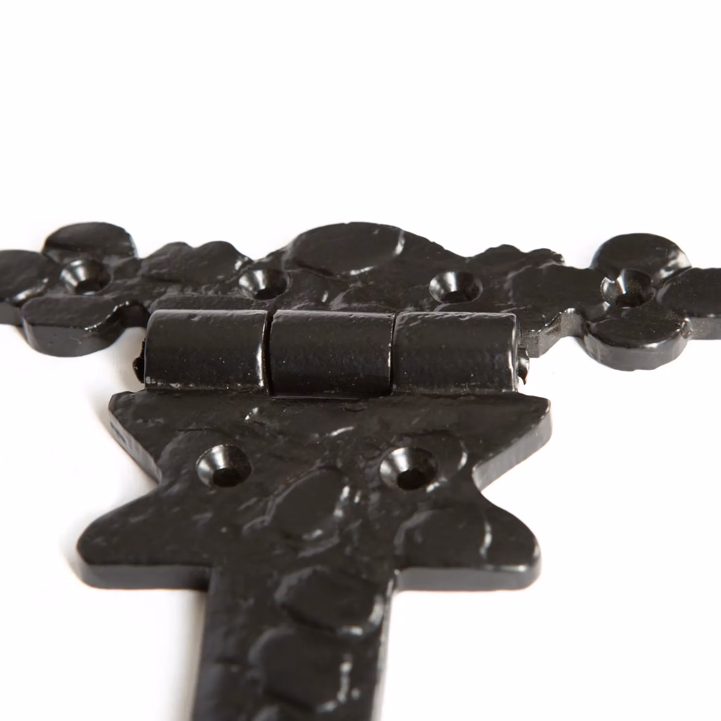 Hammer and Tongs Ornate Iron T-Hinge in Black – 2