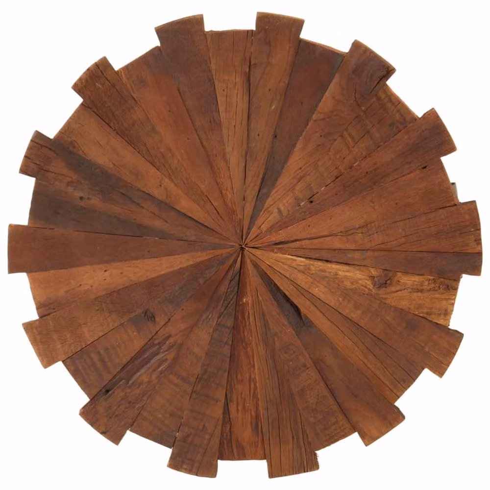 Berkfield Home Set of 2 Round Industrial Nesting Coffee Tables in Brown Solid Wood and Iron – 3