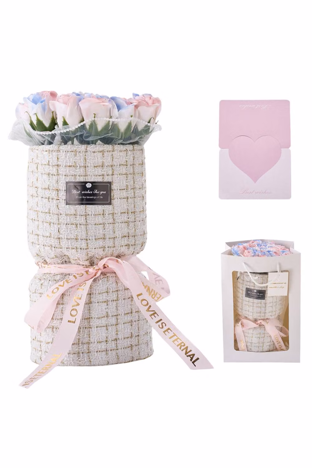 Living and Home Multicolour Artificial Rose Soap Flower Bouquet – 2
