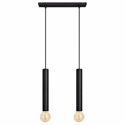 Netlighting Tuba Straight Bar Pendant Ceiling Light Black, W: 40 cm