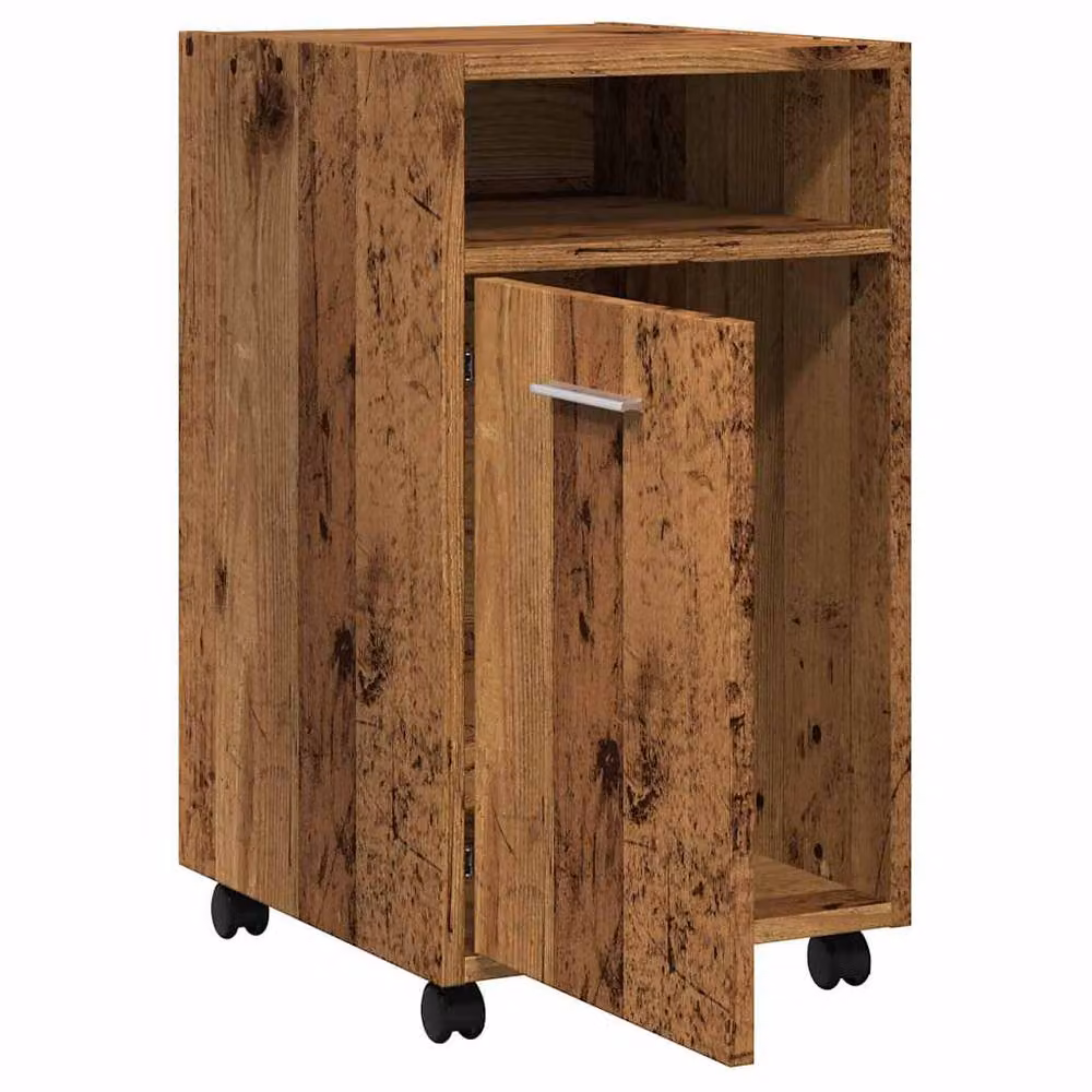 Berkfield Home Classic Freestanding Cabinet with Wheels in Brown, W/D/H: 33 x 38 x 60 cm – 5