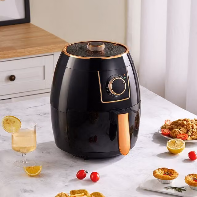 Livingandhome 5.5L Hot Air Oil-Free Air Fryer with Timer, Black