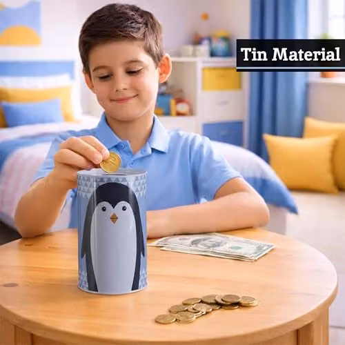 Premier Housewares Parker The Penguin Large Money Tin in Blue – 4