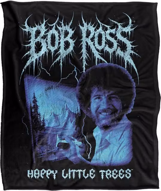 Bob Ross Little Trees Multicolour Super Soft Fluffy Polyester Throw Blanket for Adults