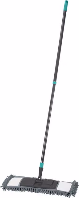 JVL Grey and Petrol Super-Absorbent Chenille Flat Floor Mop with Telescopic Handle and Refillable Head