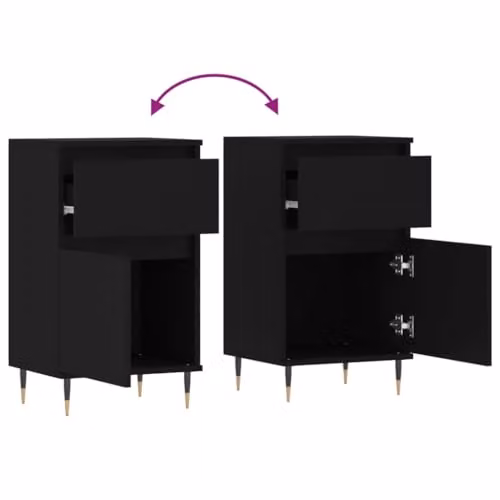 vidaXL Set of 2 Industrial Sideboards in Black, W/D/H: 40 x 35 x 70 cm – 3