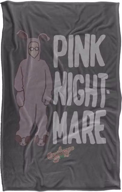 Warner Bros. A Christmas Story Ralphie's Pink Bunny Suit Super Soft Silky Fleece Blanket, Pink/Multicolour/Grey, W: 91.44 cm, D: 147.32 cm – 4
