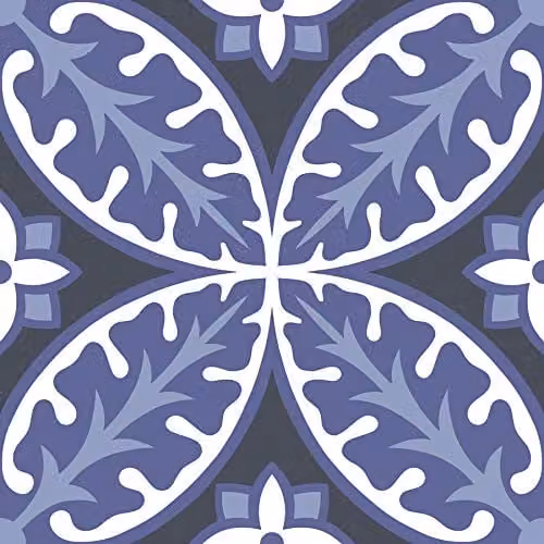FloorPops FP3309 Capri Self-Adhesive Floral Peel and Stick Floor Tiles, Multicolour and Purple – 1