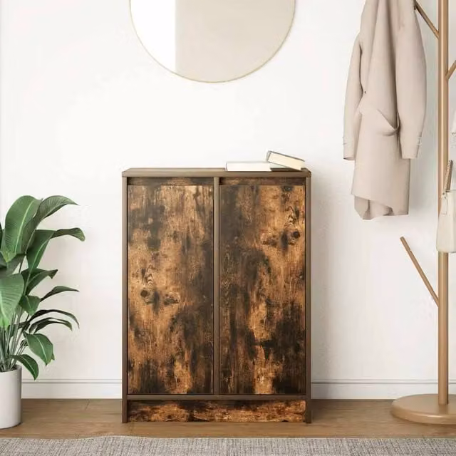 Berkfield Home Smoked Oak Sideboard in Brown, W/D/H: 57 x 34 x 76 cm – 1