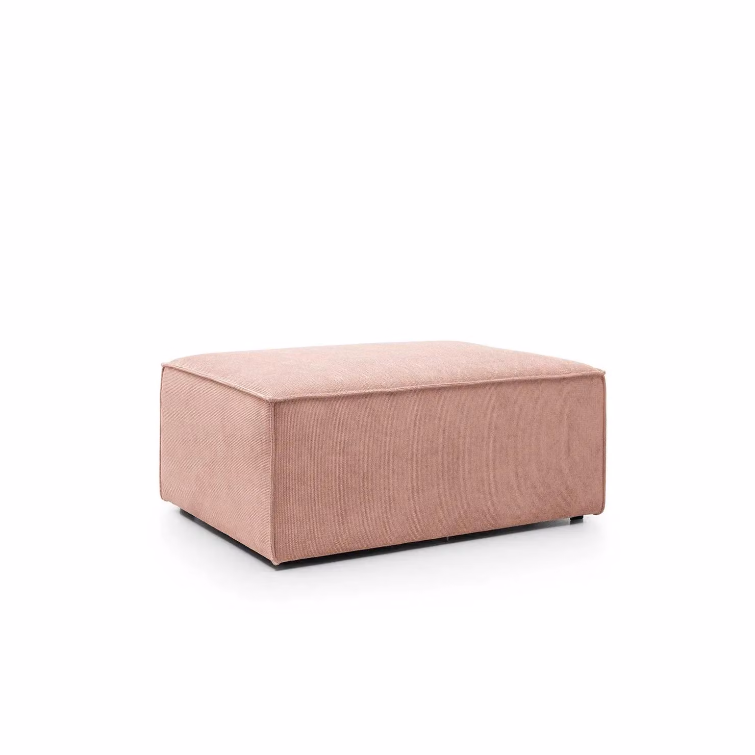 Abakus Direct Doris Rectangular Footstool in Pink Cord Chenille Fabric, W/D/H: 94 x 69 x 41 cm – 2