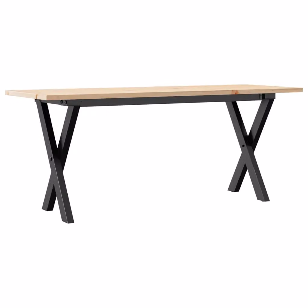 Berkfield Home X-Frame Coffee Table in Brown Solid Pine and Steel, W: 110 cm, D: 40 cm, H: 45 cm – 2