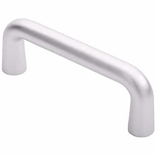 Loops Rounded D Shaped Bar Handle in Brushed Silver Aluminium