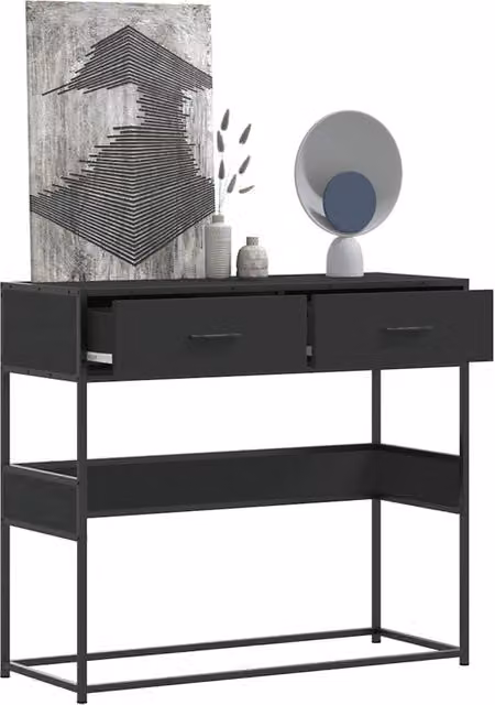 Berkfield Home Black Scandinavian Console Table W/D/H: 90 x 35 x 80 cm