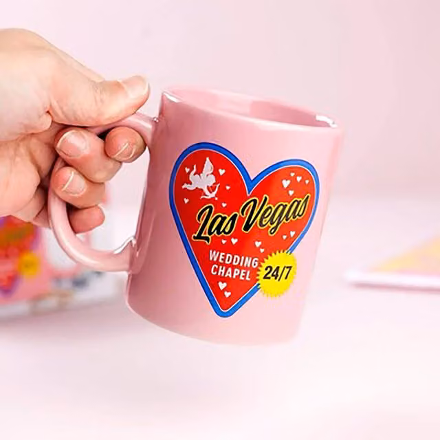 Simpa Las Vegas Wedding Chapel Mug in Pink