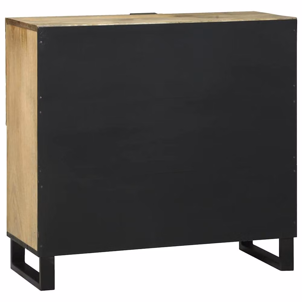 Berkfield Home Sideboard in Beige, Made from Solid Mango Wood, W/D/H: 80 x 33.5 x 75 cm – 3