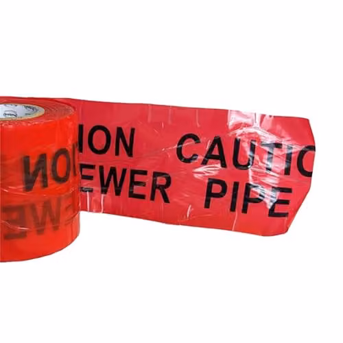 Pegdev Red Detectable Underground Warning Tape for Sewer Pipe Tracing, 35m – 3