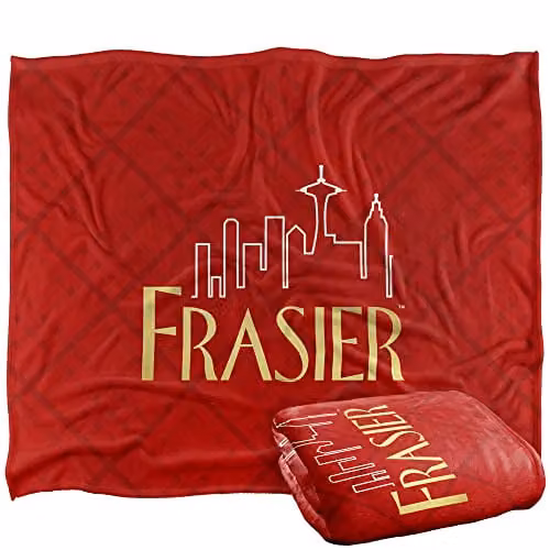 Trevco Frasier Logo Silky Touch Super Soft Fleece Throw Blanket in White, W/D/H: 152 x 127 cm – 1