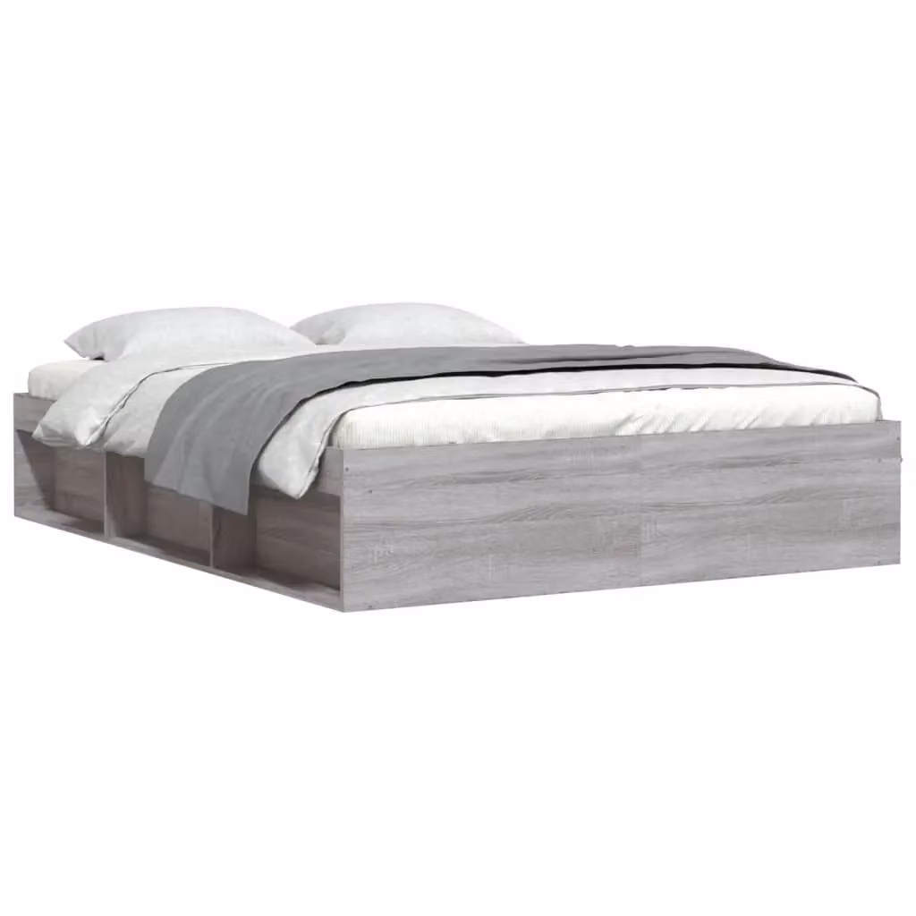 Berkfield Home Grey Sonoma King Size Bed Frame with Side Compartments – 2