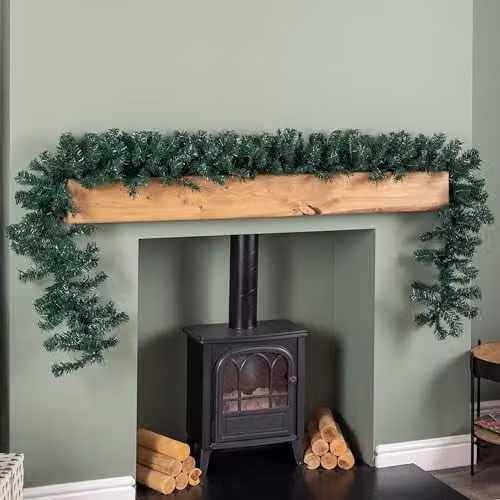 Samuel ALEXANDER 2.7m Plain Green Christmas Garland with 200 Tips – 1