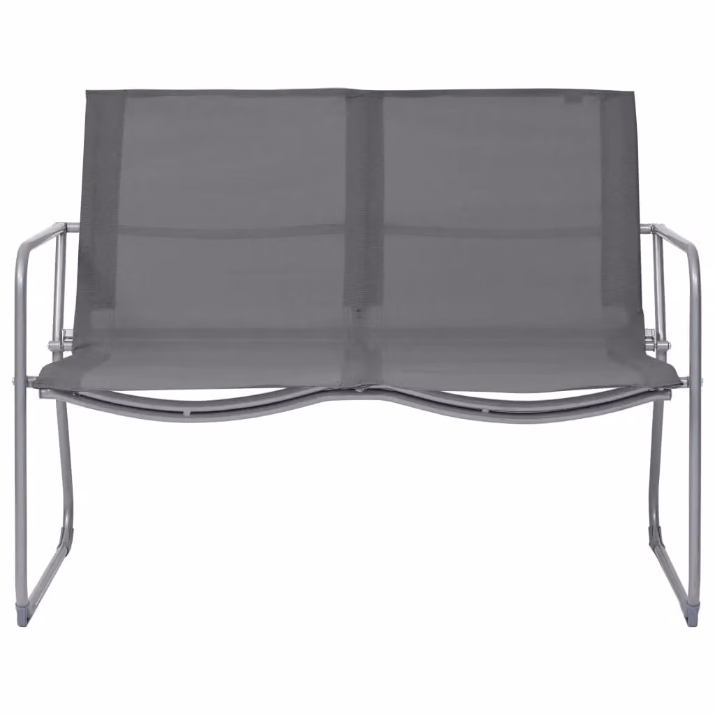 Berkfield Home 4 Piece Garden Lounge Set in Grey Fabric and Steel