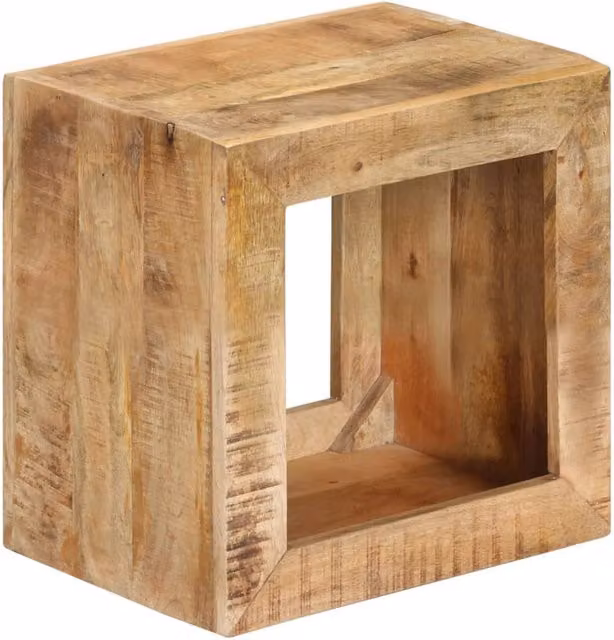 Berkfield Home Mango Wood Stool in Brown, W/D/H: 40 x 30 x 40 cm