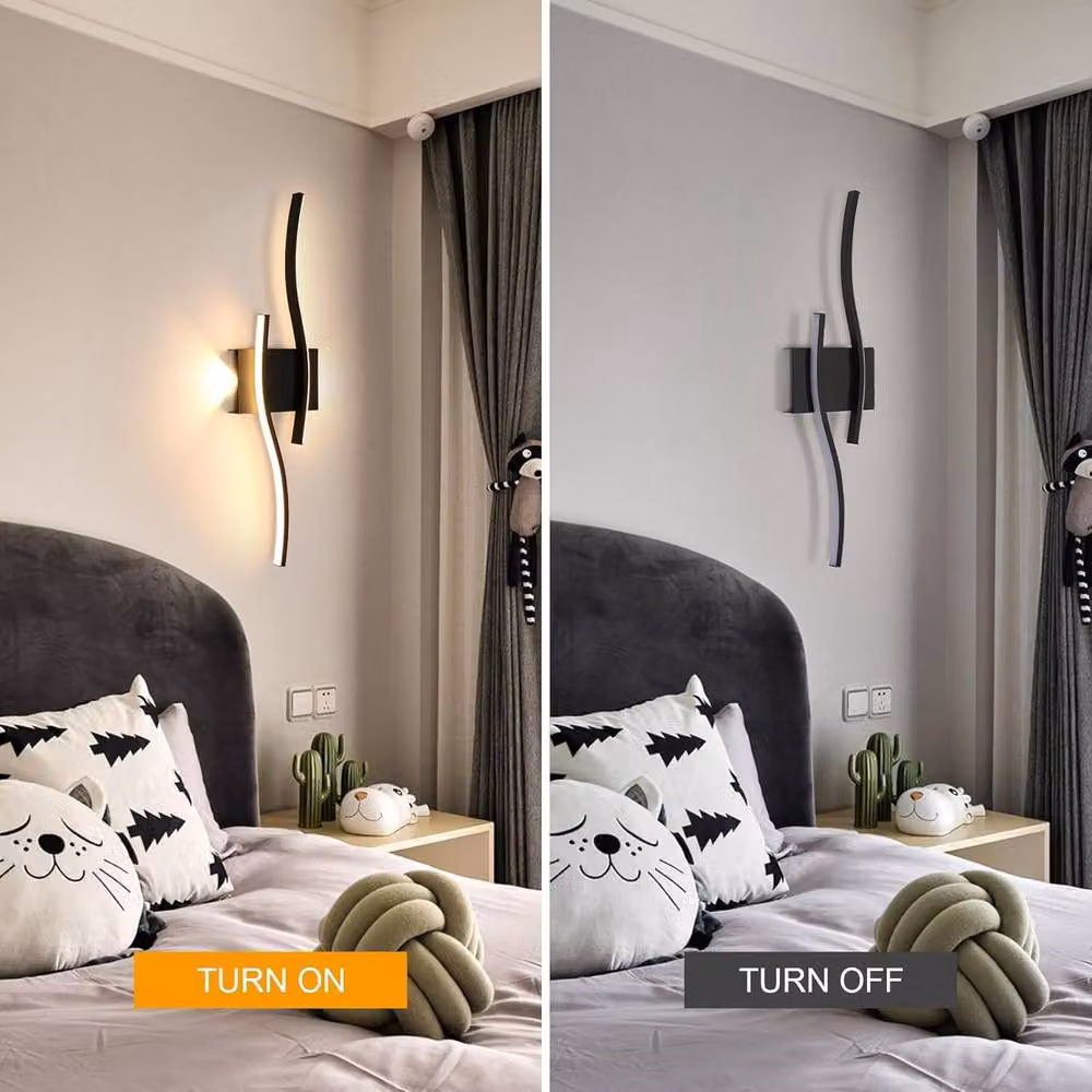 COMELY Modern Black LED Indoor Wall Lights with Warm White Up and Down Lighting – 5