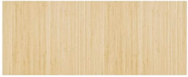 Berkfield Home Rectangular Bamboo Rug in Beige, W/D: 80 x 200 cm