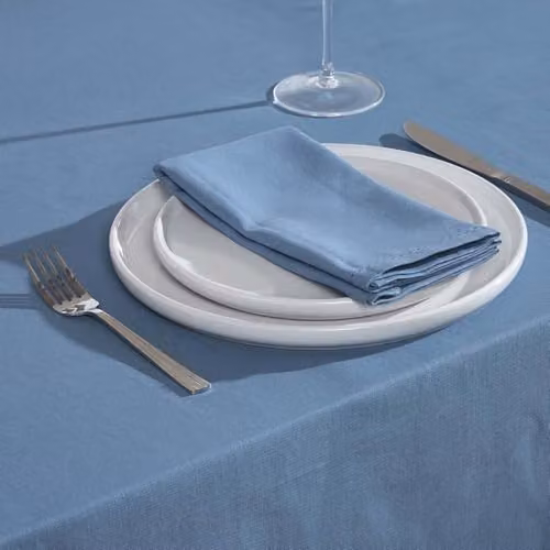 Homescapes Plain Blue Cotton Cloth Napkins, Set of 4, W/D/H: 45 x 45 x 45 cm – 2