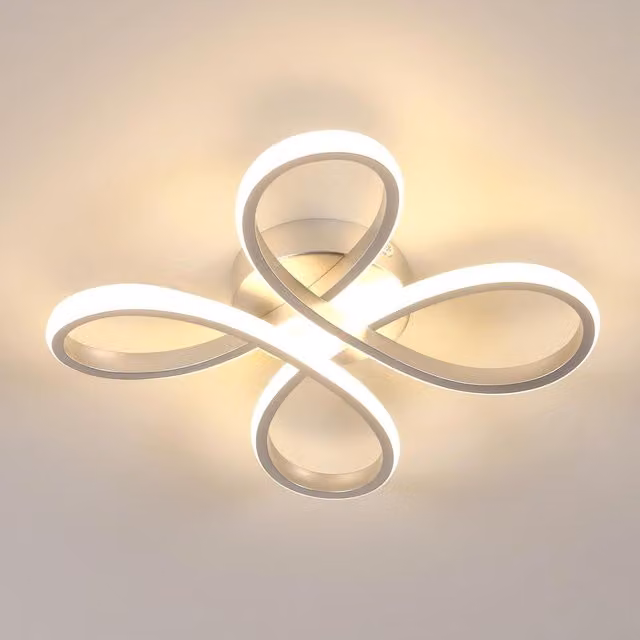 COMELY Modern LED Ring Ceiling Light, 30W, Warm White, Silver, Diameter: 30 cm