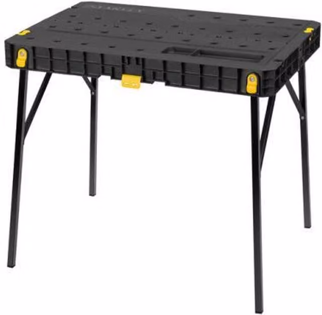 Stanley STST83492-1 Foldable Polypropylene Portable Workbench, Black, Max Load 320 kg