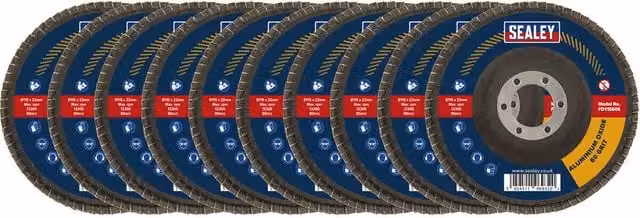 Loops 10 Pack Aluminium Oxide Flap Discs for Angle Grinders, 115 mm Diameter, Assorted Grits, Multicolour – 1