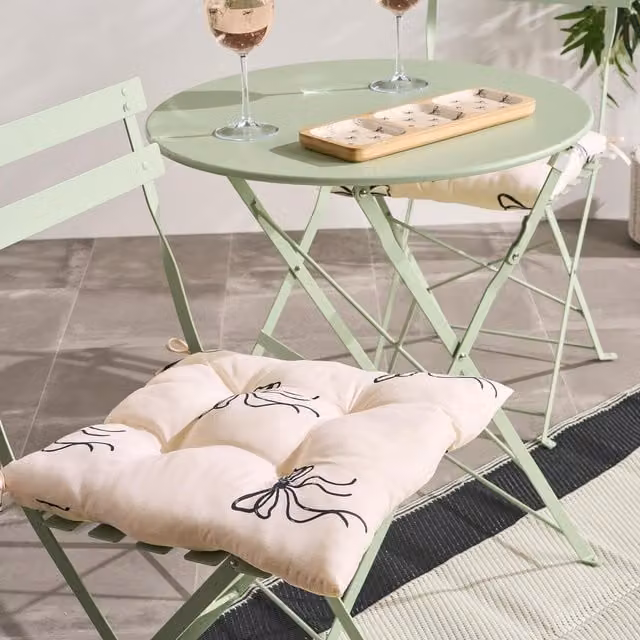 OHS Monochrome Palm Print Indoor/Outdoor Square Seat Pads, W 50 cm x D 50 cm