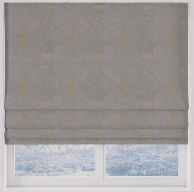 Terrys Lava Made to Measure Blackout Roman Blind in Grey and Multicolour Graphic Polyester