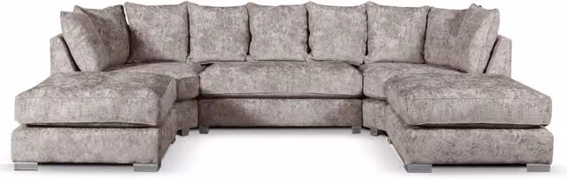 Furnishings For Less UK Bishop U-Shape 5 Seater Fabric Sofa in Beige Truffle with Scatter Back – 1
