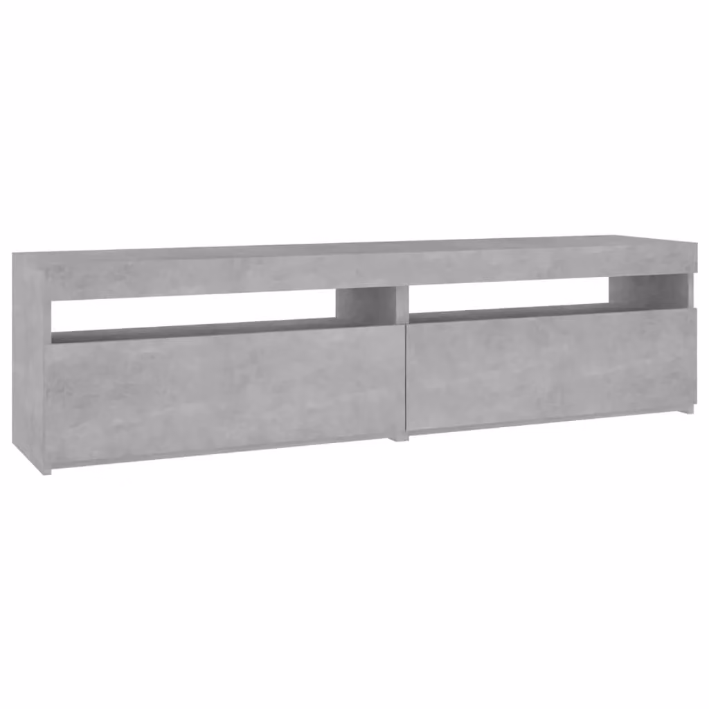 Berkfield Home Modern TV Cabinets with Integrated LED Lights, 2 Pieces, Concrete Grey, W/D/H: 75 x 35 x 40 cm – 2