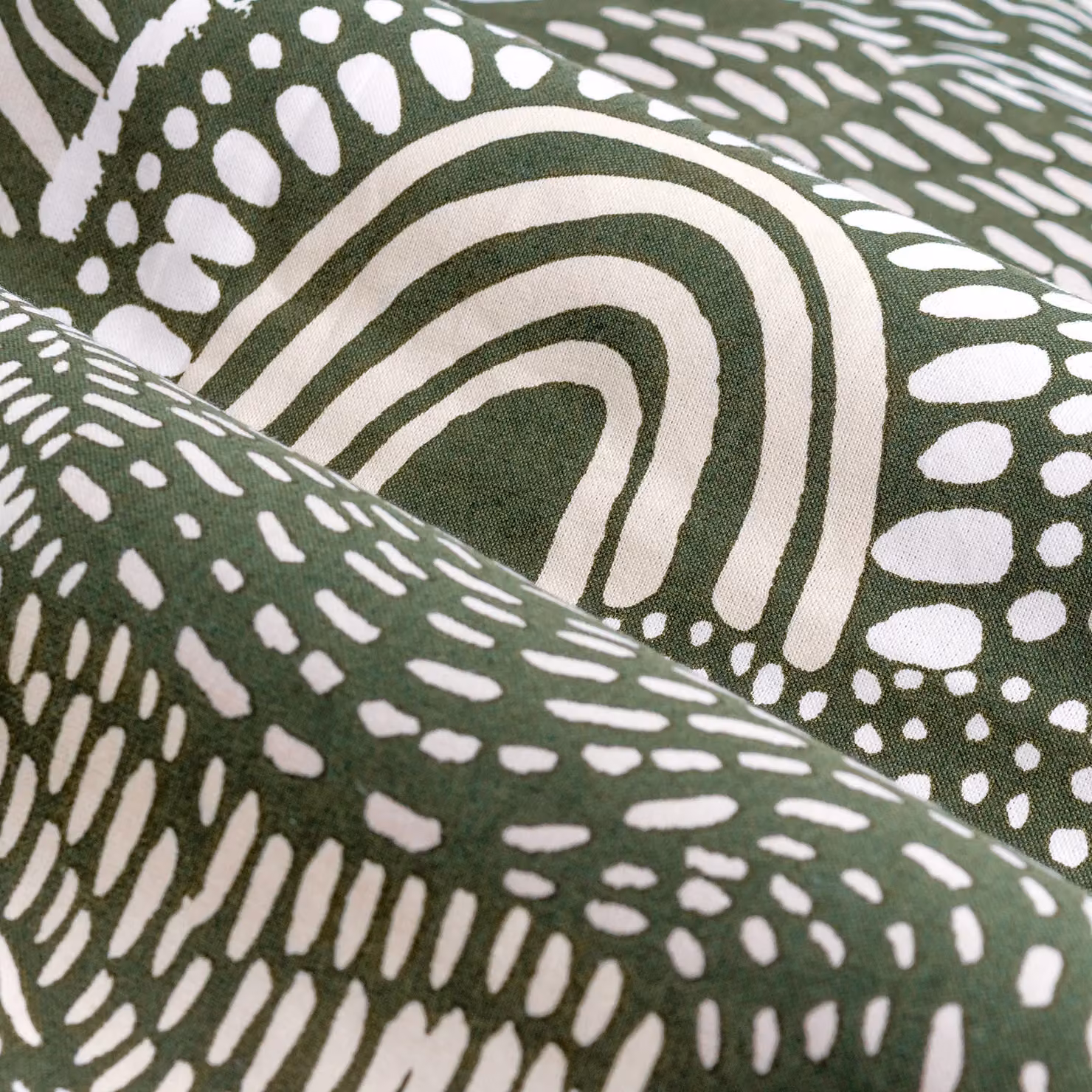 HOEM Nola Abstract Geometric Eyelet Curtains in Green, Width: 117 cm, Height: 182.88 cm – 5