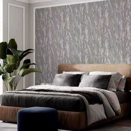 Arthouse Luxe Texture Pewter Vinyl Wallpaper in Grey – 2