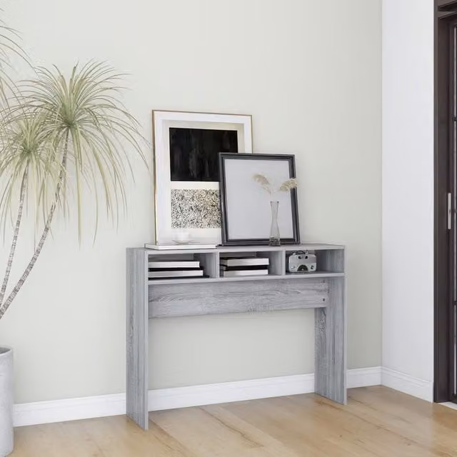 Berkfield Home Modern Grey Console Table, W/D/H: 105 x 30 x 80 cm