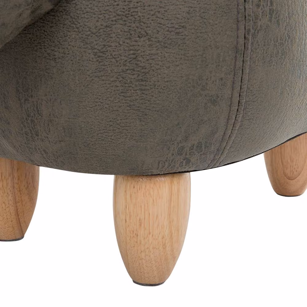 Wyld and Coco Triceratops Kids Storage Stool in Green Polyester and Rubberwood – 7