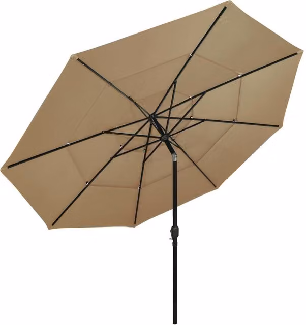 Berkfield Home 3-Tier Parasol with Aluminium Pole, Beige, Diameter: 350 cm, Height: 260 cm