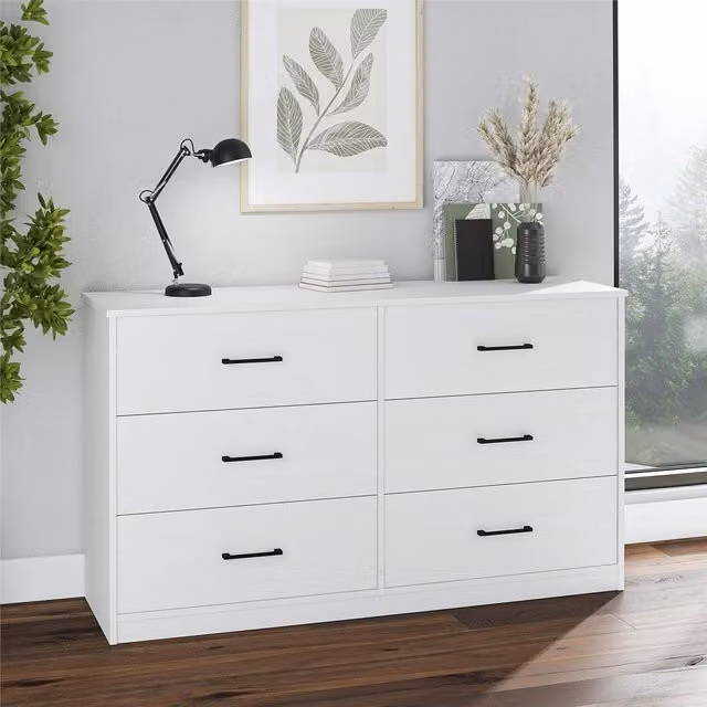 BrEZ Build Pearce 6 Drawer Dresser in White