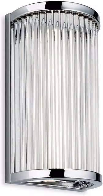 Netlighting Jewel Integrated LED Bathroom Flush Wall Light in Chrome with Grey Transparent Glass Rods IP44