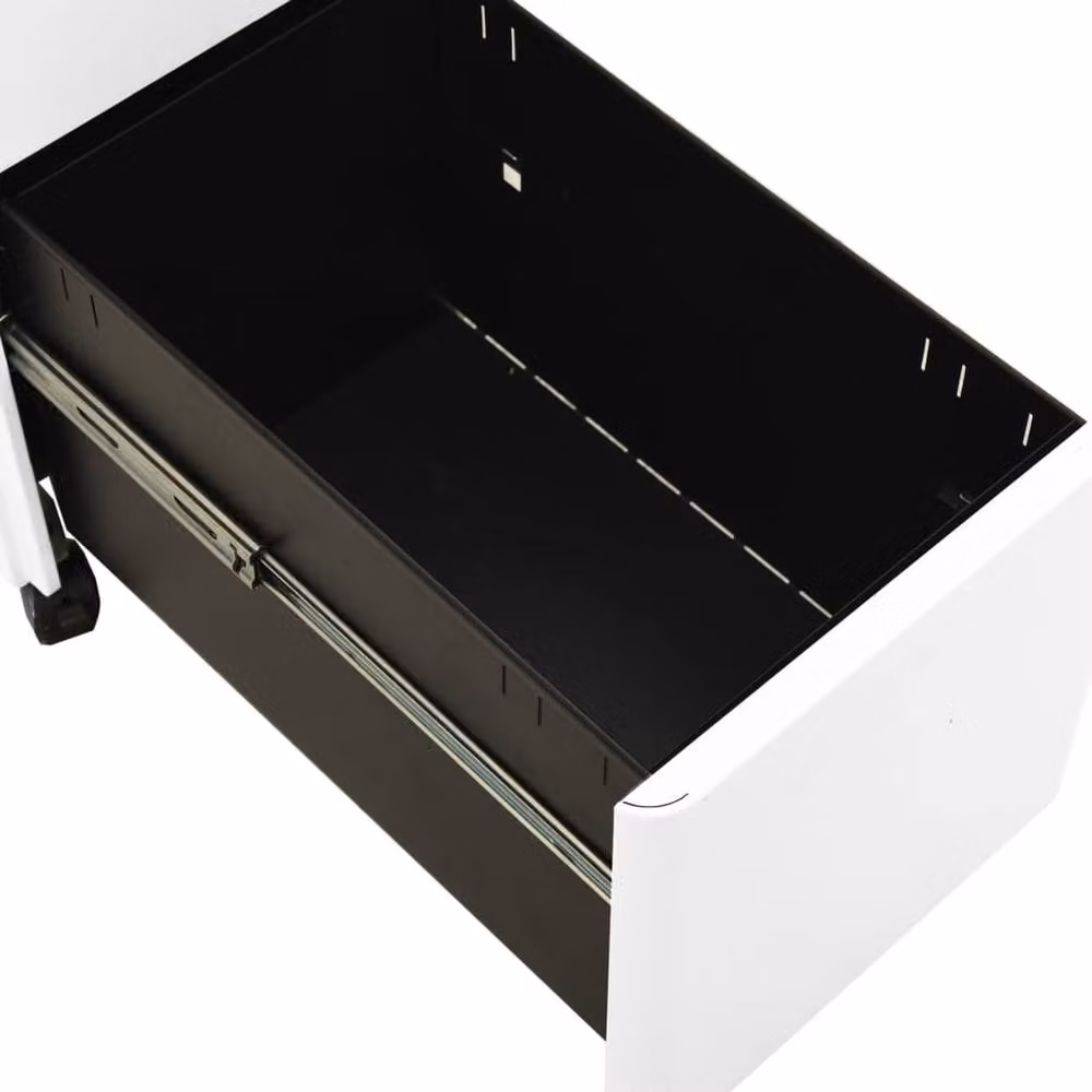 Berkfield Home Mobile File Cabinet in White Metal with Lock and Castors, W/D/H: 30 x 45 x 59 cm – 3