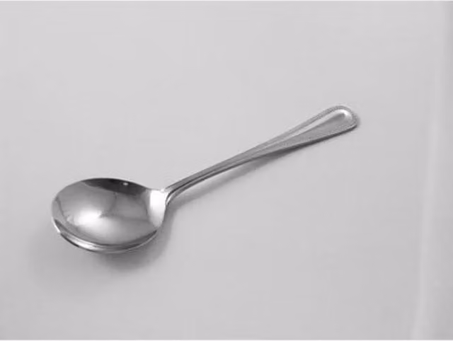 Orsina Polished Silver Stainless Steel Bead Soup Spoon for Adults