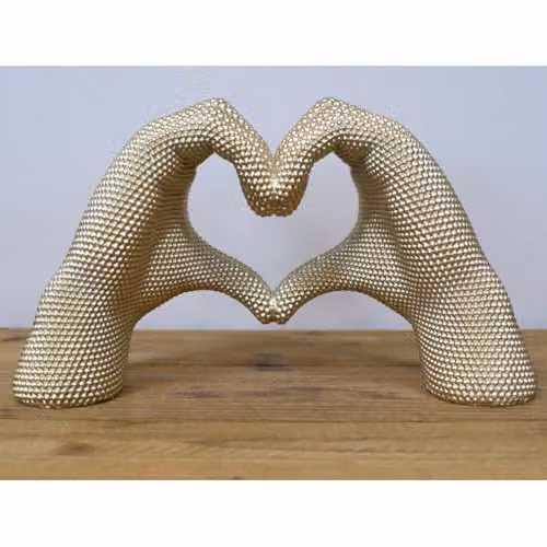 Gifts Direct 2 U Gold Abstract Heart Hands Tabletop Ornament Sculpture, W/D/H: 10.0 x 17.0 x 30.0 cm – 2
