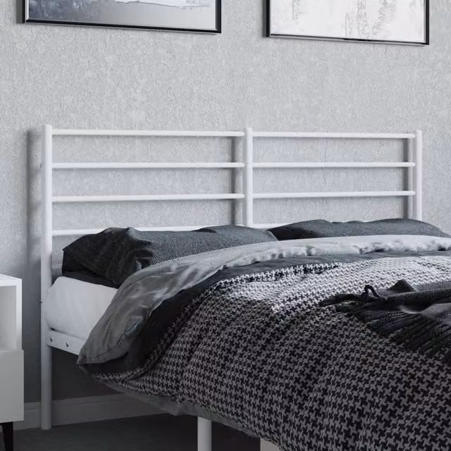 Berkfield Home Minimalist Metal Headboard in White