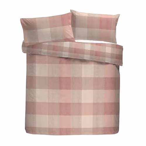 Appletree Hygge Reversible Checked Cotton Flannelette Duvet Cover and Pillowcase Set, Multicolour, 200 x 200 cm